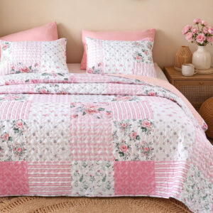 Quilt Set - Vibrant Printed Pattern Quilt With Pillowcases